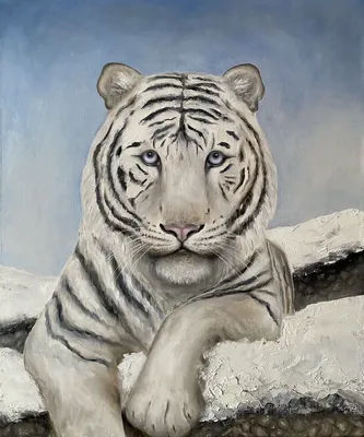 Картины: Белый тигр – купить онлайн на Ярмарке Мастеров – SS6YQRU |  Картины, Сызрань