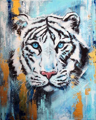 Белый тигр интерьерная картина – купить онлайн на Ярмарке Мастеров –  O7OWWRU | Картины, Азов