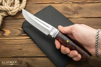 Нож Н81 (40Х10С2М (ЭИ-107), Стабилизированная карельская береза красная,  Алюминий) zzoss-0242 купить по цене 5900 руб