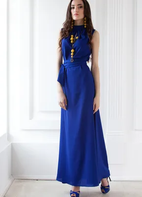 Синее кружевное платье миди с открытой спиной арт. 20088 | интернет-магазин  VitoRicci