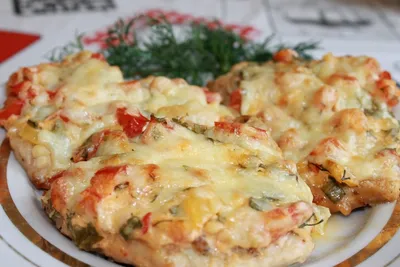 Рецепт: Куриная грудка \"под шубой\", в духовке на RussianFood.com