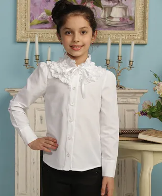 Блузка для девочки с жабо \"Полоска Жабо\" - Детские платья