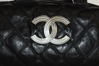 New CHANEL Classic Large Quilted Black Lambskin Leather Bowler Bag Silver  CC | eBay