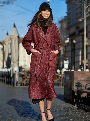 Бордовое пальто — яркий образ на каждый день | Мода от Кутюр.Ru