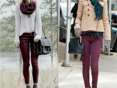 Брюки-кюлоты: с чем носить модный тренд 2020? | Burgundy pants outfit,  Burgundy pants, Jeans street style