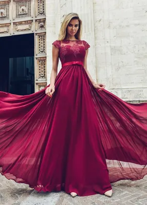 Модные бордовые вечерние платья, сексуальное облегающее длинное платье с  вырезом лодочкой и открытой спиной для свадебной вечеринки, элегантные  платья для выпускного вечера с бантом из бисера | AliExpress