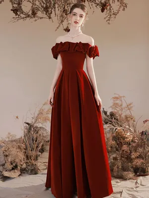 Красивое вечернее платье цвета бордо — цена 500 грн в каталоге Длинные  платья ✓ Купить женские вещи по доступной цене на Шафе | Украина #26546266