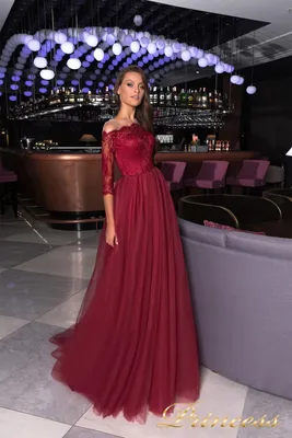 Бордовые вечерние платья купить в Москве – Цена в интернет-магазине  PrincessDress