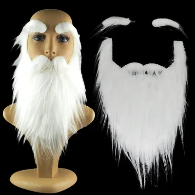 Белая борода, декоративный Дед Мороз, Длинные брови для бороды, Санта,  косплей для взрослых, женщин, детей, Детский реквизит для косплея - купить  по выгодной цене | AliExpress