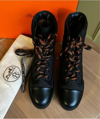 Hermes Black Calfskin Joueuse Kelly Buckle Boots 38