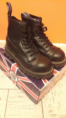 Ботинки Grinders Steel Toe Lace Up Classic Hi-Shine Derby Boots Bulldog CS  Black купить в СПб по цене 15 900 ₽ в интернет-магазине - FAB Store