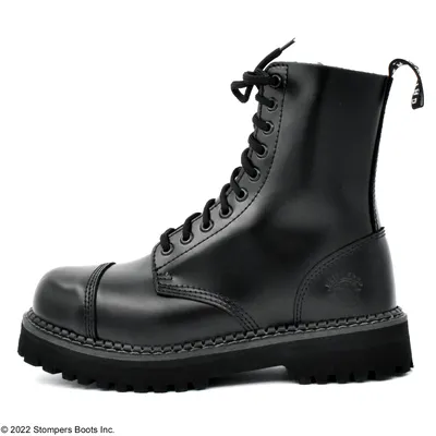 Grinders Bulldog 10 Eye Black Steel Toe - Stompers Boots