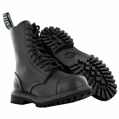 Grinders Stag CS DERBY Matt Finish Black Lace Up Leather Combat Uniform  Boots | eBay