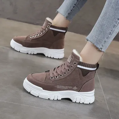 Winter Boots for Women 2022 High Platform Ankle Boots Warm Plush Shoes  Lace-up Sneakers ботинки женские на платформе