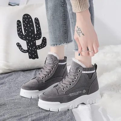 Ladies Casual Shoes Lace-up Fashion Sneakers Platform Snow Boots Winter  Women Boots Warm Plush Women's Shoes Zapatos De Mujer - AliExpress