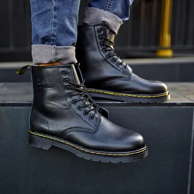 Dr Martens Mens 1460 Pascal Shoes 'Black Vintage Smooth' | ROOTED