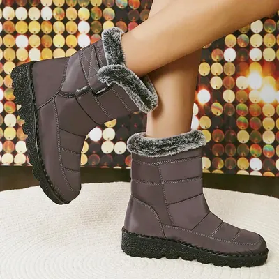 Ботинки женские зимние комфорт на толстой платформе/ Полусапожки теплые на  любой возраст (DMD-M7087 мех), купить обувь и одежду оптом на Piniolo.  Доставка в регионы РФ.