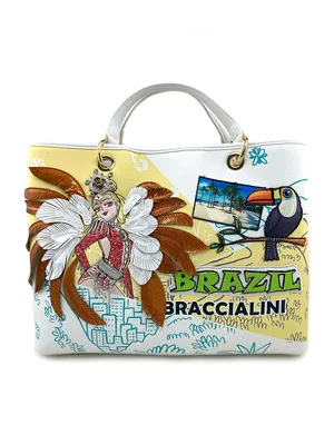 17081 Braccialini Белая экокожа Бразилия | Итальянские сумки BEST Рязань