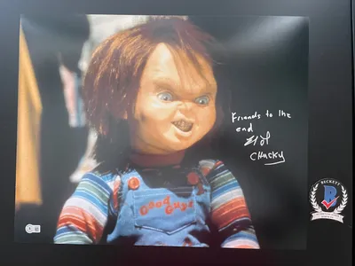 Брэд Дуриф подписал фотографию Chucky Child's Play размером 16 x 20 дюймов — сертификат подлинности Беккета — аутентичные автографы CPA