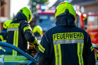 Пожарная бригада тушит пожар на мусоросжигательном заводе в Майнце