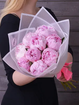 Букет розовых пионов 9 шт. купить от 5310 рублей в интернет-магазине