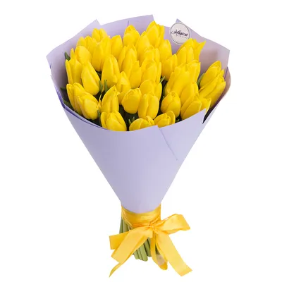 Букет из 35 желтых тюльпанов - купить в Москве по цене 4190 р - Magic Flower