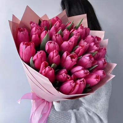 Букет из 39 розовых тюльпанов. купить в Киеве: цена, заказ, доставка |  Магазин «Камелия»