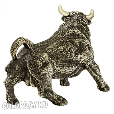 Бык коррида № 2 на подставке (бронза) - [арт.305-56-1], цена: 7600 рублей.  Эксклюзивные бык, зубр, животные в интернет-магазине подарков LuxPodarki.