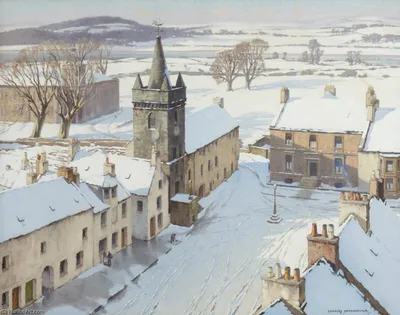 Репродукции искусства | Киркубрайт bajo la nieve, 1934, Шарль Оппенгеймер (1875-1961) | WahooArt.com