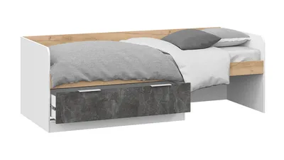 Кровать комбинированная Чарли Тип 1 Белый поры дерева , Дуб Крафт золотой,  Ателье темный купить в Якутске онлайн в интернет-магазине \
