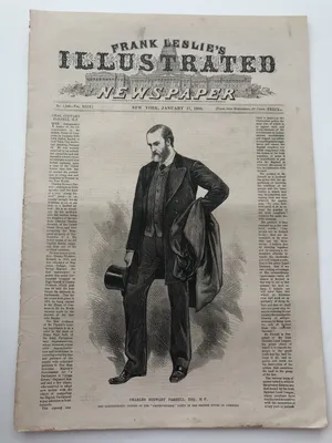 Антикварная печать Лесли 1880 года, член парламента, политик Чарльз Стюарт Парнелл, эсквайр № 1422 | eBay