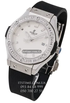 Купити годинник Hublot женские Classic Fusion сталь белые камни черный  ремешок за 160.00 $ в IT'S TIME