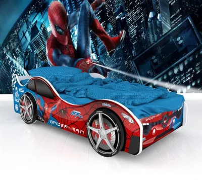 Кровать машина человек паук