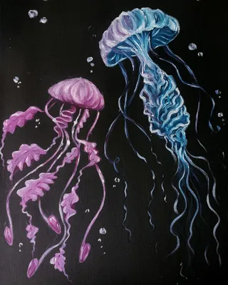 Гигантская чёрная медуза в безумно…» — создано в Шедевруме