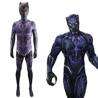 Purple Black Panther Jumpsuit Superhero Cosplay Costume Zentai Halloween  Party | eBay