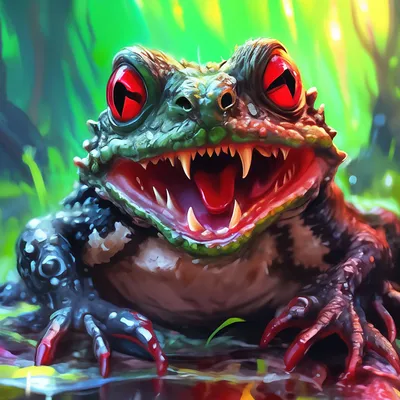 Мистическая чёрная каменная жаба с…» — создано в Шедевруме