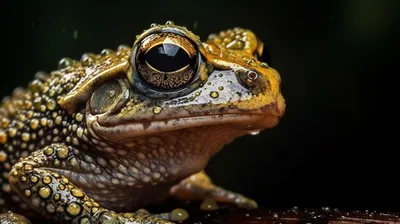 Реалистичная черная жаба с черными …» — создано в Шедевруме