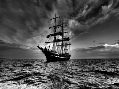 Черно-белое фото корабля, обои с кораблем, картинки, фото 800x600