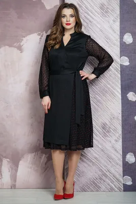 Купить Платье С 1556 черно-красный в розницу в интернет-магазине Анколи.  Женская одежда от трикотажной фабрики Стиль