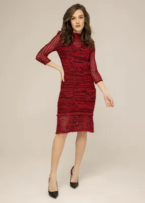 Платья - Платье зимнее теплое двухцветное черный красный р-р 42-44 арт.  арт. 10925 | bb-mania.kz
