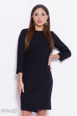 Черное однотонное прямое офисное платье 56260 за 321 грн: купить из  коллекции Time for you - issaplus.com