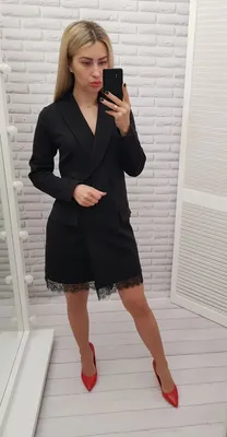 Элегантное платье-пиджак с кружевом арт. 441 черное (ID#1190983051), цена:  950 ₴, купить на Prom.ua
