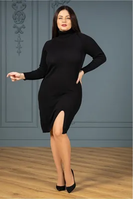 Вязаное платье oversize черное с вертикальными полосами - купить в интернет  магазине Аржен