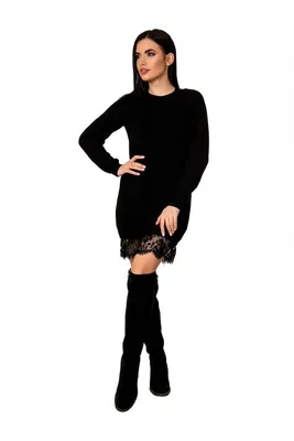 Вязаное платье с шерстью, цвет Черный, артикул: FAD11109_619. Купить в  интернет-магазине FINN FLARE
