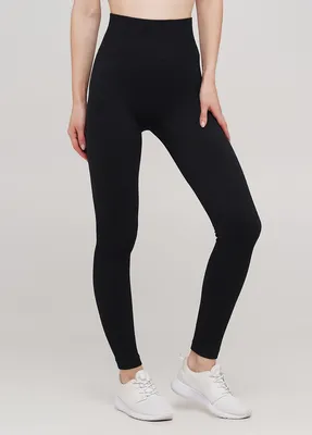 Леггинсы в рубчик с моделирующим швом сзади LEGGINGS RIB (черный) Giulia