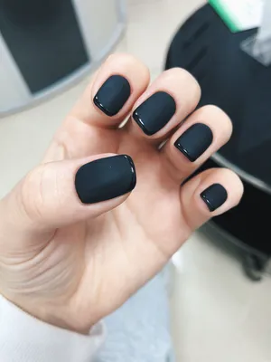 Маникюр чёрный френч мягкий квадрат матовый | Nail manicure, Rock nails,  Manicure