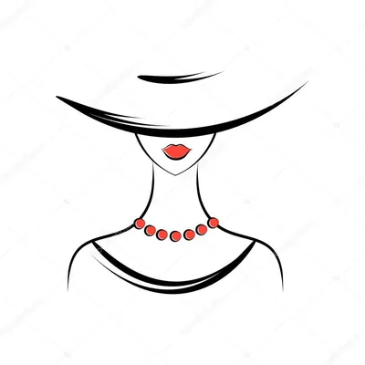 Эскиз элегантная женщина в шляпе. Черно-белые векторные иллюстрации. | Cute  hats, Pink bucket hat, Elegant hats
