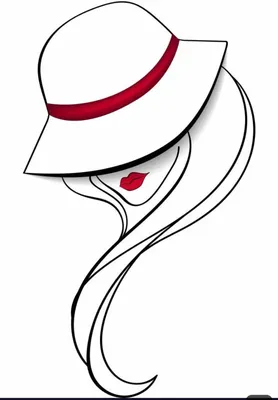 дама в шляпе с красной розой Stock Illustration | Adobe Stock