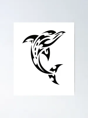 Dolphin | Fish | Tribal Animal Tattoo\" Poster for Sale by Ey-Jumpman |  Redbubble