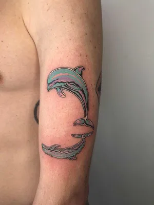 Dolphin tattoo shape Royalty Free Vector Image